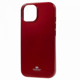 Mercury iPhone 15 Plus Deksel Jelly Glitter Rød