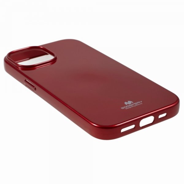 Mercury iPhone 15 Plus Deksel Jelly Glitter Rød