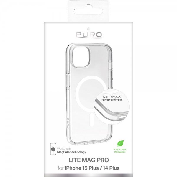 Puro iPhone 15 Plus Deksel LITE MAG PRO Transparent
