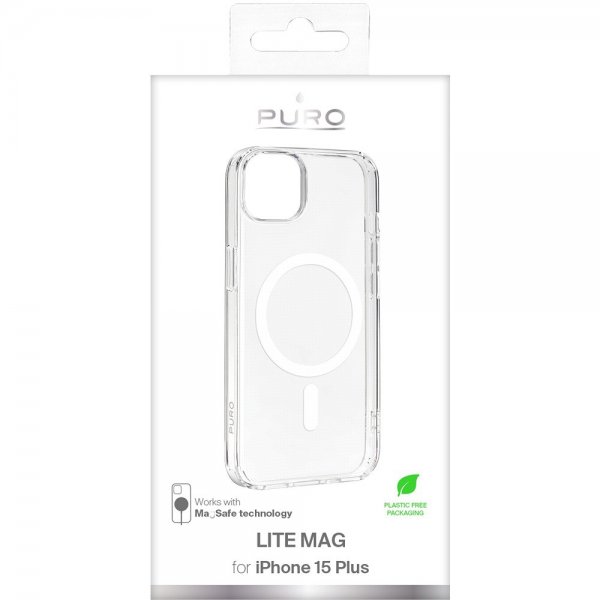 Puro iPhone 15 Plus Deksel LITE MAG Transparent
