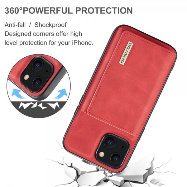 Dg.Ming iPhone 15 Plus Deksel M1 Series Avtakbart Kortholder Rød