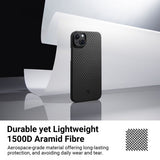 Pitaka iPhone 15 Plus Deksel MagEZ Case 4 Black/Grey Twill