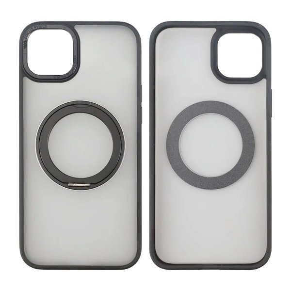 Rvelon iPhone 15 Plus Deksel Roterbart Stativ Svart