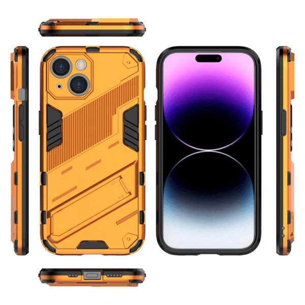iPhone 15 Plus Deksel med Stativ Oransje