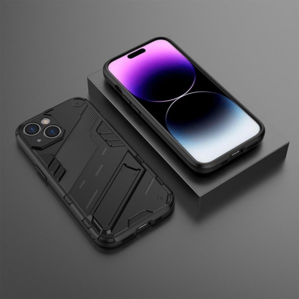 iPhone 15 Plus Deksel med Stativ Svart
