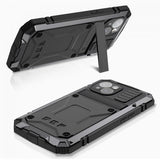 R-JUST iPhone 15 Plus Deksel Metall Støtsikker Svart