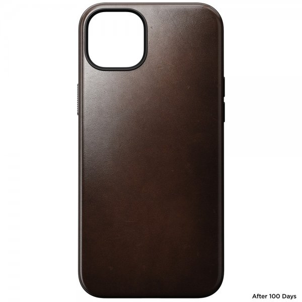 Nomad iPhone 15 Plus Deksel Modern Leather Case Horween Rustic Brown