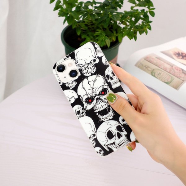 iPhone 15 Plus Deksel Motiv Hodeskaller