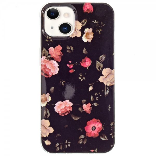 iPhone 15 Plus Deksel Motiv Rosor Svart
