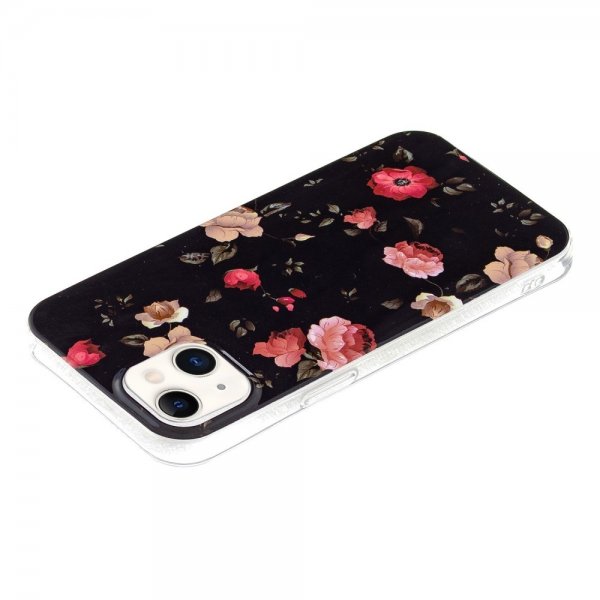iPhone 15 Plus Deksel Motiv Rosor Svart