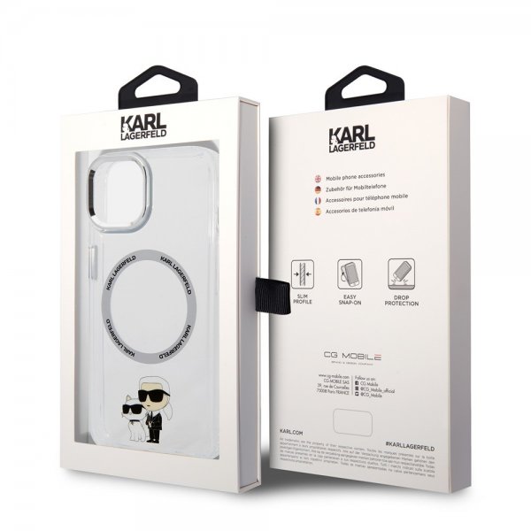 Karl Lagerfeld iPhone 15 Plus Deksel NFT Karl & Choupette Transparent