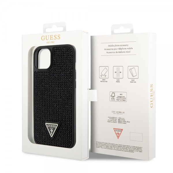 Guess iPhone 15 Plus Deksel Rhinestone Svart