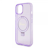 Guess iPhone 15 Plus Deksel Ring Stand Glitter MagSafe Lilla