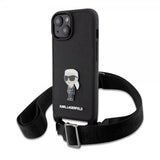 Karl Lagerfeld iPhone 15 Plus Deksel Saffiano Crossbody Svart