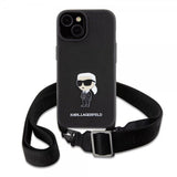 Karl Lagerfeld iPhone 15 Plus Deksel Saffiano Crossbody Svart