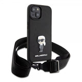Karl Lagerfeld iPhone 15 Plus Deksel Saffiano Crossbody Svart