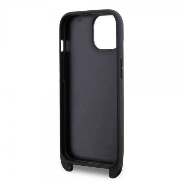 Karl Lagerfeld iPhone 15 Plus Deksel Saffiano Karl & Choupette Crossbody Svart