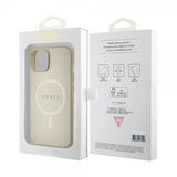 Guess iPhone 15 Plus Deksel Saffiano MagSafe Beige
