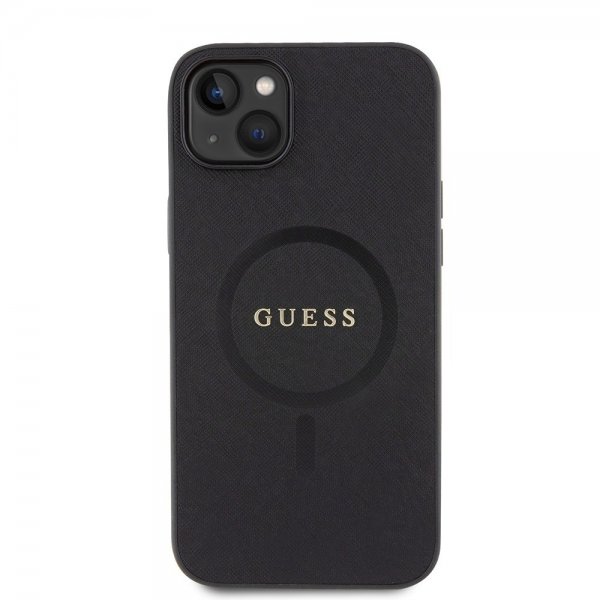 Guess iPhone 15 Plus Deksel Saffiano MagSafe Svart