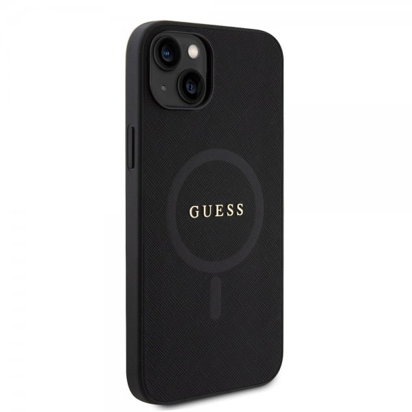 Guess iPhone 15 Plus Deksel Saffiano MagSafe Svart