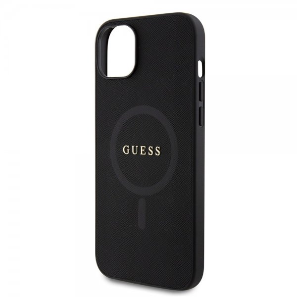 Guess iPhone 15 Plus Deksel Saffiano MagSafe Svart