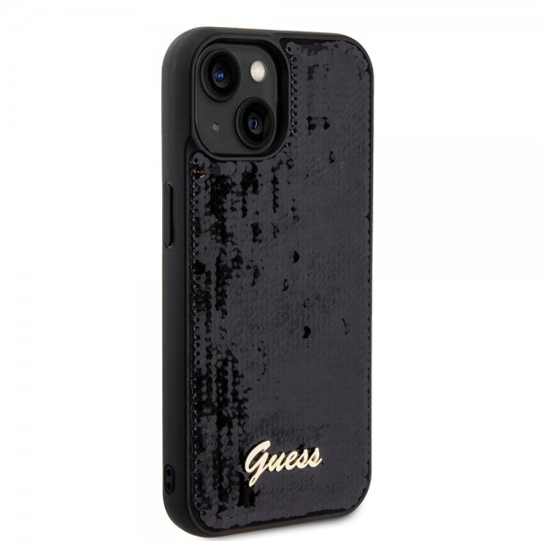 Guess iPhone 15 Plus Deksel Sequin Svart