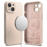 Ringke iPhone 15 Plus Deksel Silicone Magnetic Pink Sand