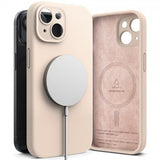 Ringke iPhone 15 Plus Deksel Silicone Magnetic Pink Sand