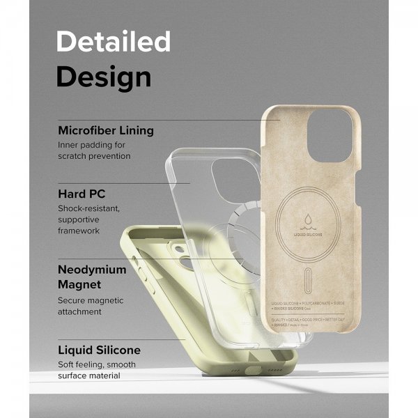 Ringke iPhone 15 Plus Deksel Silicone Magnetic Sunny Lime