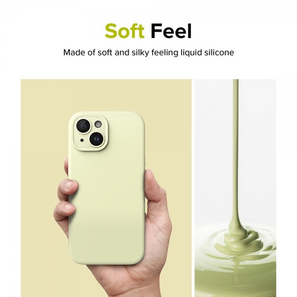 Ringke iPhone 15 Plus Deksel Silicone Magnetic Sunny Lime