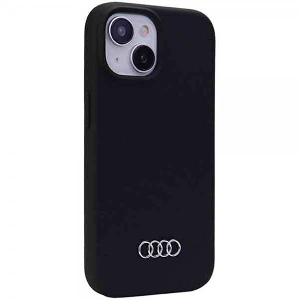 Audi iPhone 15 Plus Deksel Silikoni Svart