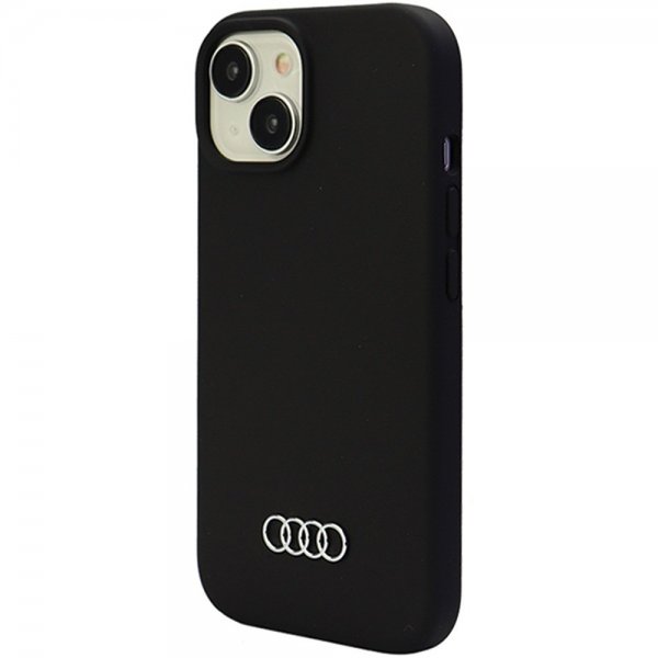 Audi iPhone 15 Plus Deksel Silikoni Svart