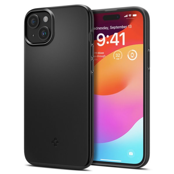 Spigen iPhone 15 Plus Deksel Thin Fit Svart