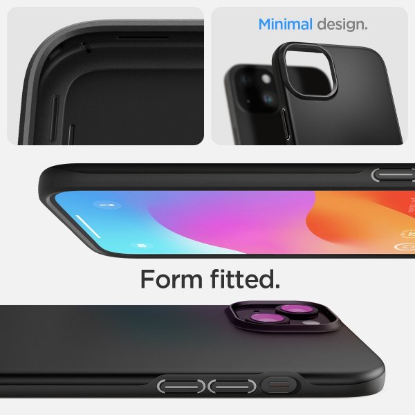 Spigen iPhone 15 Plus Deksel Thin Fit Svart