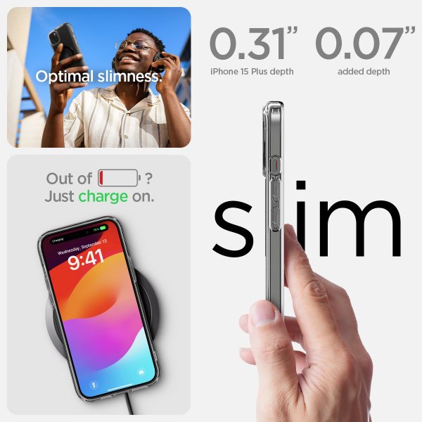 Spigen iPhone 15 Plus Deksel Ultra Hybrid MagFit Svart