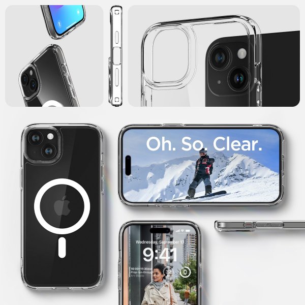 Spigen iPhone 15 Plus Deksel Ultra Hybrid MagFit Hvit