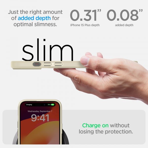 Spigen iPhone 15 Plus Deksel Ultra Hybrid Mute Beige