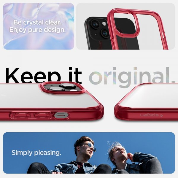 Spigen iPhone 15 Plus Deksel Ultra Hybrid Red Crystal
