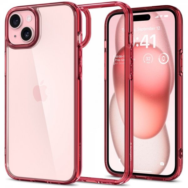 Spigen iPhone 15 Plus Deksel Ultra Hybrid Red Crystal