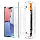 Spigen iPhone 15 Plus/iPhone 16 Plus Skjermbeskytter GLAS.tR EZ Fit 2-pakning
