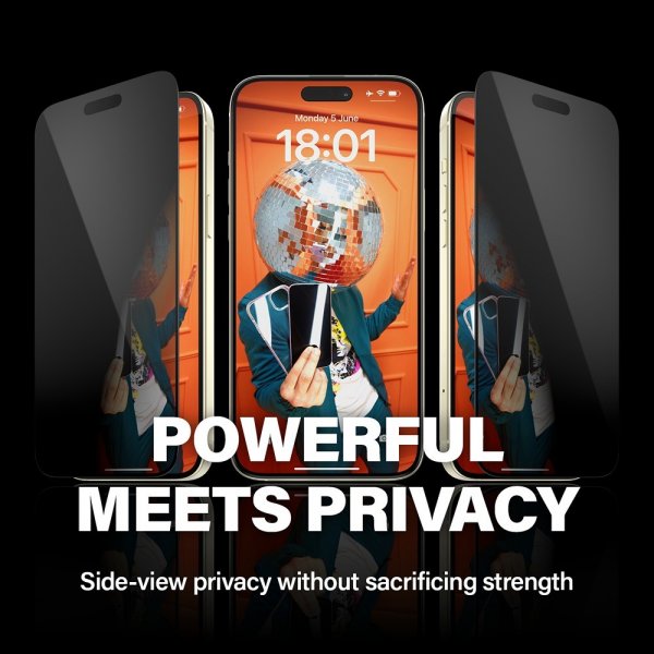 PanzerGlass iPhone 15 Plus Skjermbeskytter Ultra-Wide Fit Privacy EasyAligner