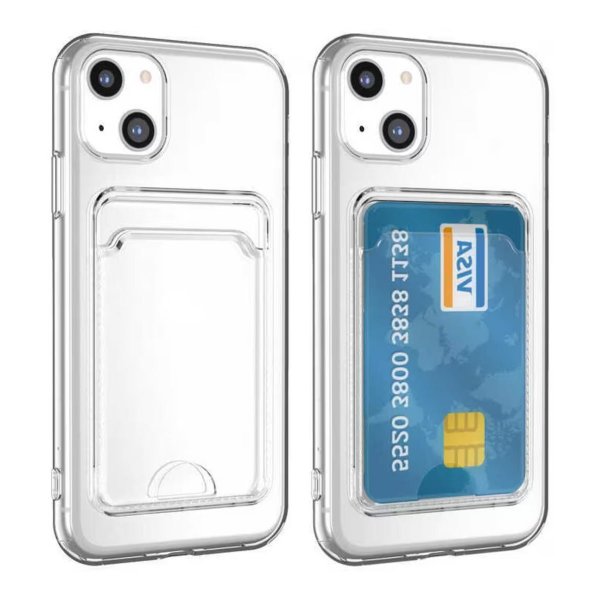 iPhone 15 Plus Deksel Kortholder Støtsikker Transparent