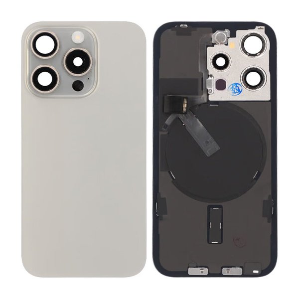 iPhone 15 Pro Bakside Glass Komplett OEM - Naturlig Titan
