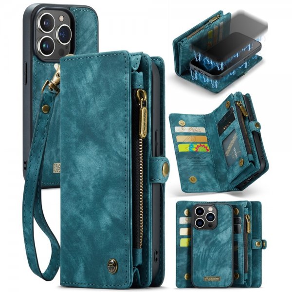 CaseMe iPhone 15 Pro Etui 008 Series Avtakbart Deksel Petrol