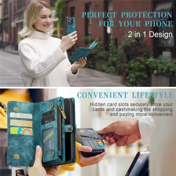 CaseMe iPhone 15 Pro Etui 008 Series Avtakbart Deksel Petrol