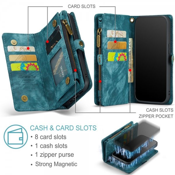 CaseMe iPhone 15 Pro Etui 008 Series Avtakbart Deksel Petrol