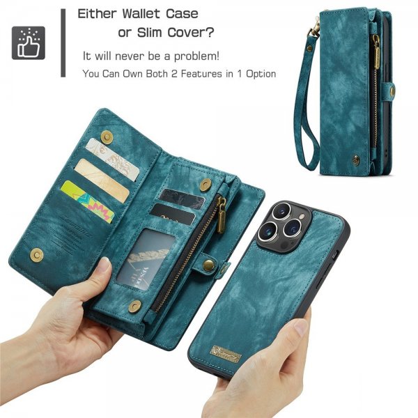 CaseMe iPhone 15 Pro Etui 008 Series Avtakbart Deksel Petrol