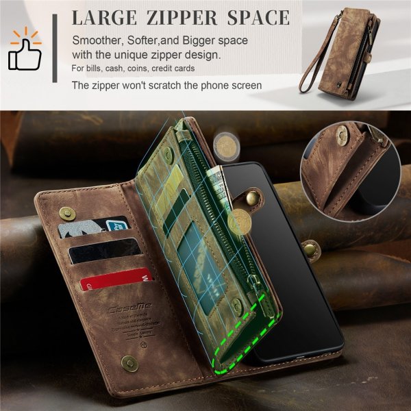 CaseMe iPhone 15 Pro Etui 008 Series Avtakbart Deksel Brun