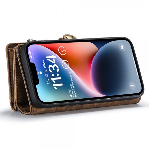CaseMe iPhone 15 Pro Etui 008 Series Avtakbart Deksel Brun