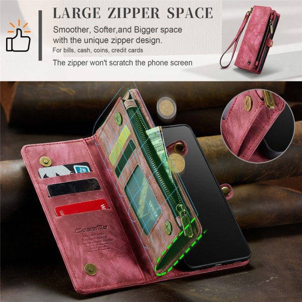 CaseMe iPhone 15 Pro Etui 008 Series Avtakbart Deksel Rød